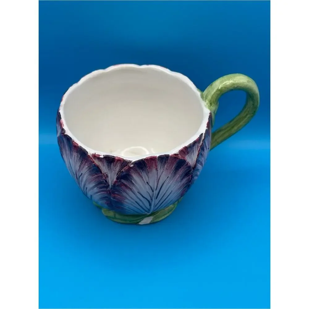 Vintage Mottahedeh Musee Des Arts Decoratifs Paris Flower Majolica Cup